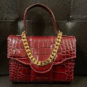 LISELLE KISS Meli Convertible Crossbody Bag - Burgundy Embossed/Gold